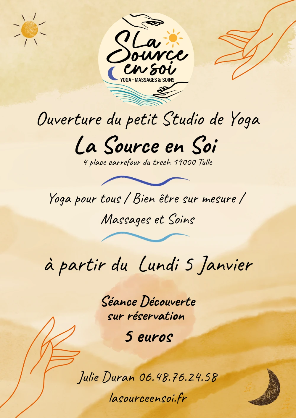 Ouverture du petit studio La Source en Soi à Tulle, en Corrèze